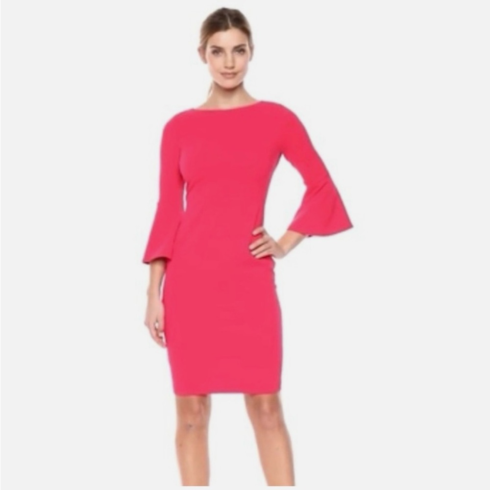 CALVIN KLEIN pink 🩷 bell 3/4 sleeve, knee high dress